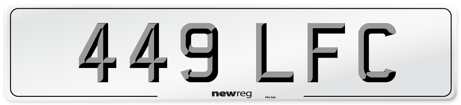 449 LFC Number Plate from New Reg